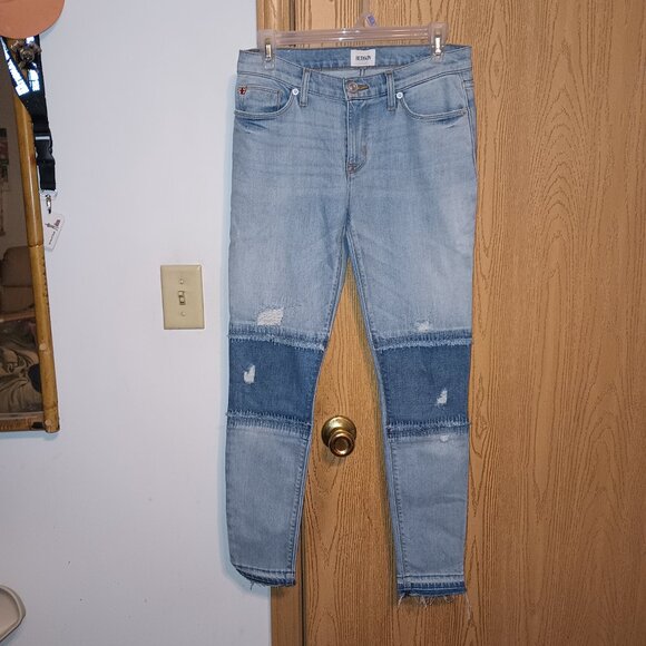 NEW Hudson Midrise Ankle Suzzi Super Skinny knee patch jeans size 26 - Picture 3 of 11